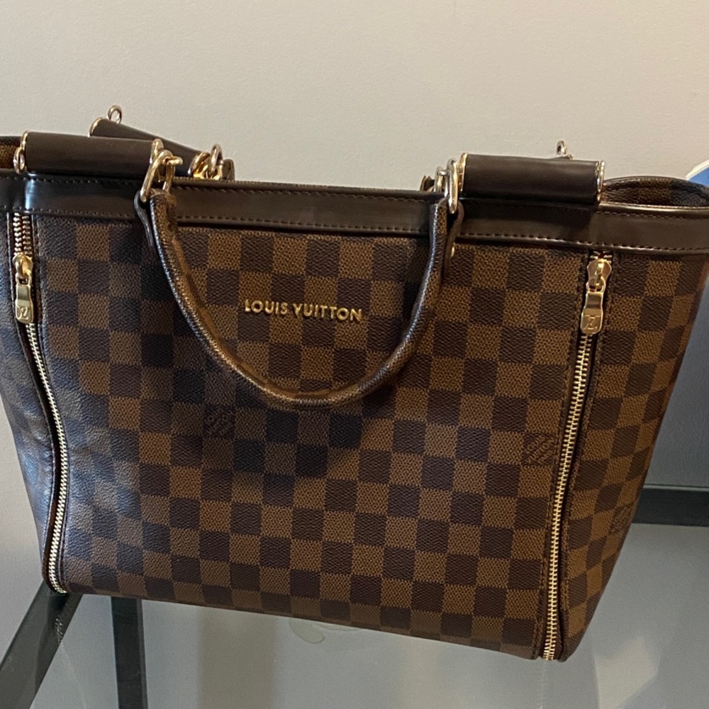 Checkered Brown Tote